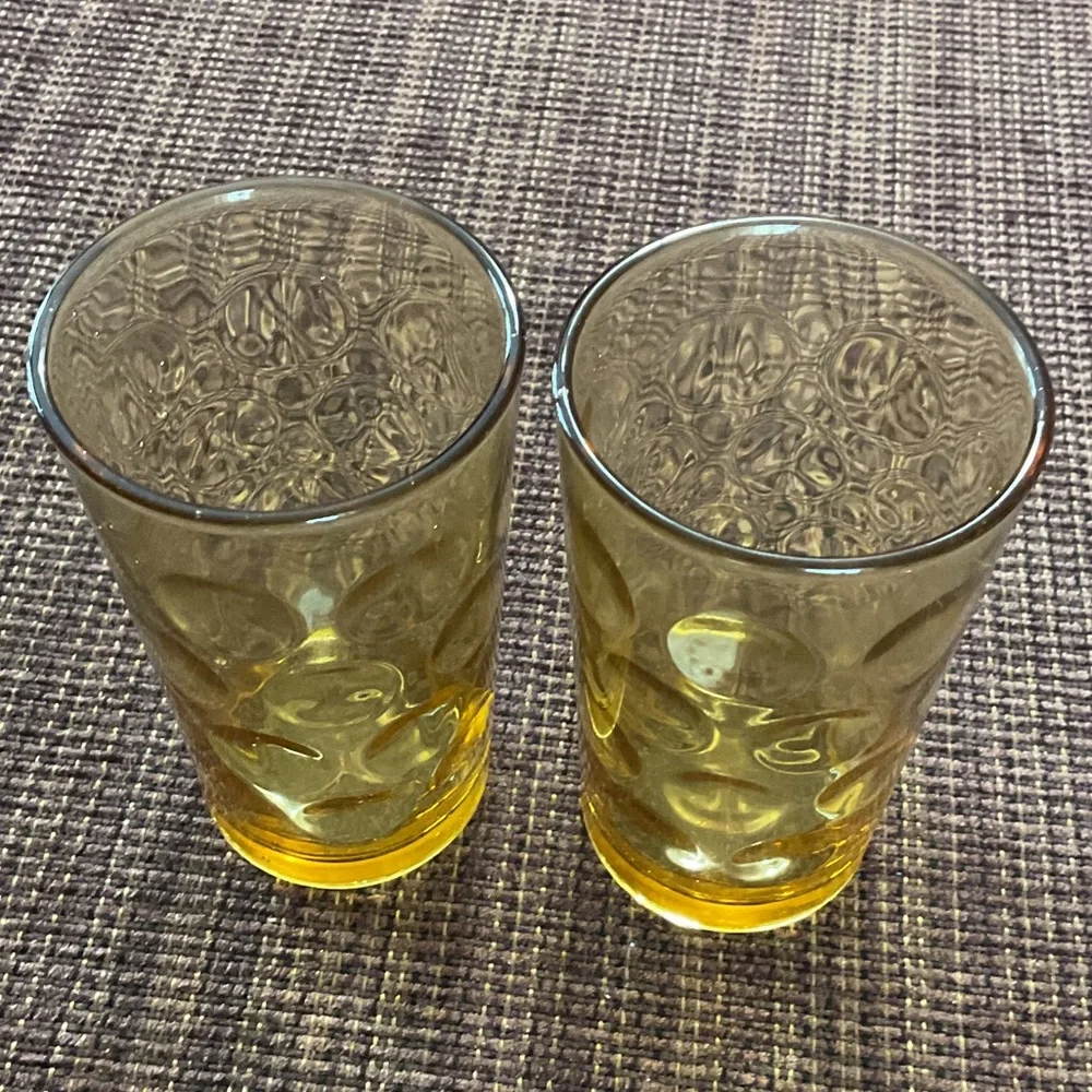 Amber Glass Tumblers Set juice size